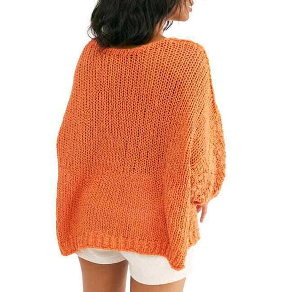 Free People Sunday Shore Cotton Blend Sweater Sz M - Picture 3 of 12